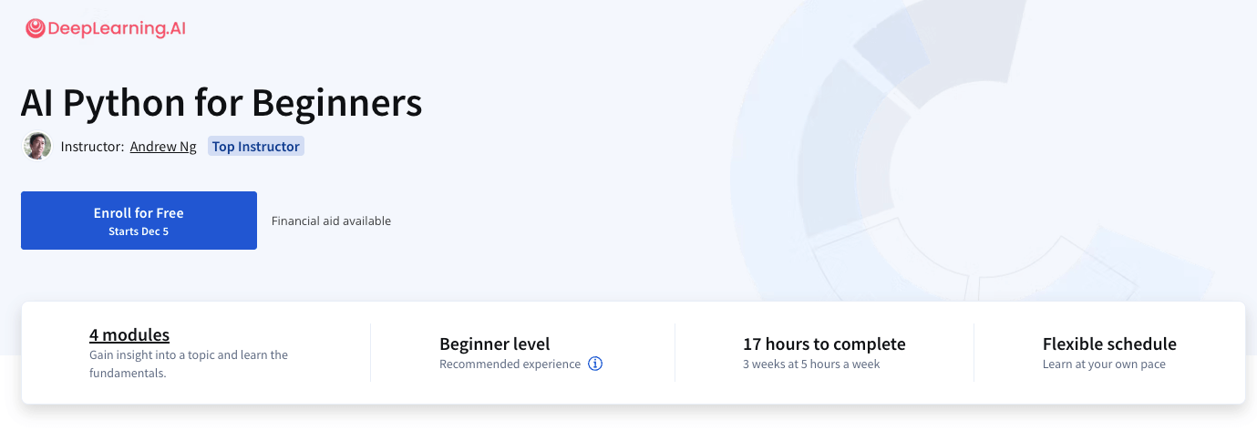 推荐一份免费的 AI Python 课程