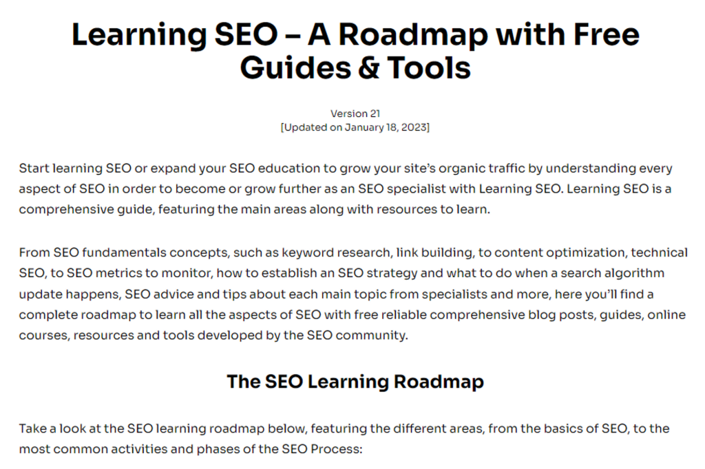 SEO Learning Roadmap