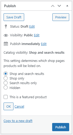 Product Publish Info