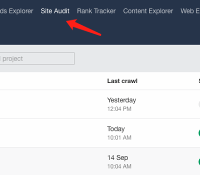 Ahrefs Site Audit