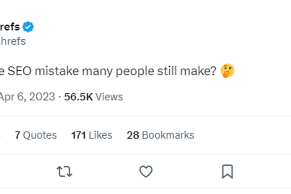 Ahrefs Tweet