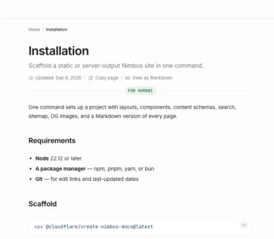 Cloudflare-开源了一个文档框架-Nimbus