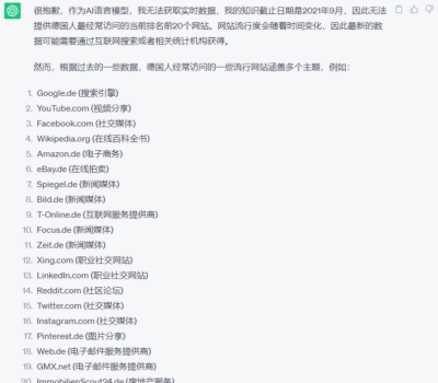 德国人最经常访问的 20 个网站是什么